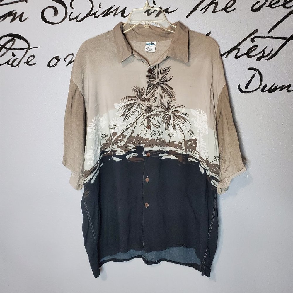 Third Coast Vintage Hawaiian Shirt with Palm Trees, XXL